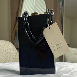 Target A New Day Glossy Black Clutch